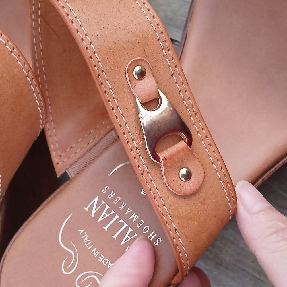 Italian Shoemakers Women's Wedge Leather Sandal Size 8.5 - Picture 10 of 10